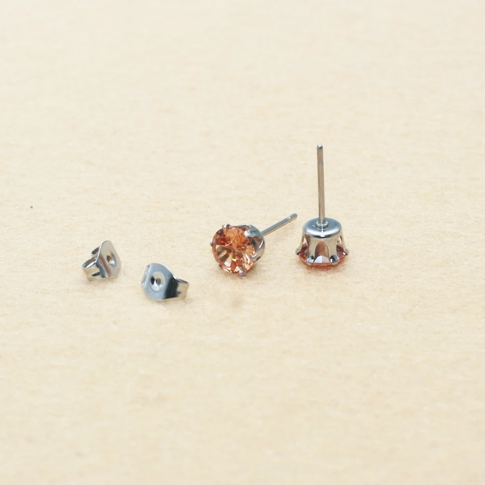 Stainless Steel Stud Earrings 6mm Round Twinkling Champagne Real AAA Zircons Minimalist Hypoallergenic No Fade Classic Style
Stainless Steel Stud Earrings 6mm Round Twinkling Champagne Real AAA Zircons Minimalist Hypoallergenic No Fade Classic Style