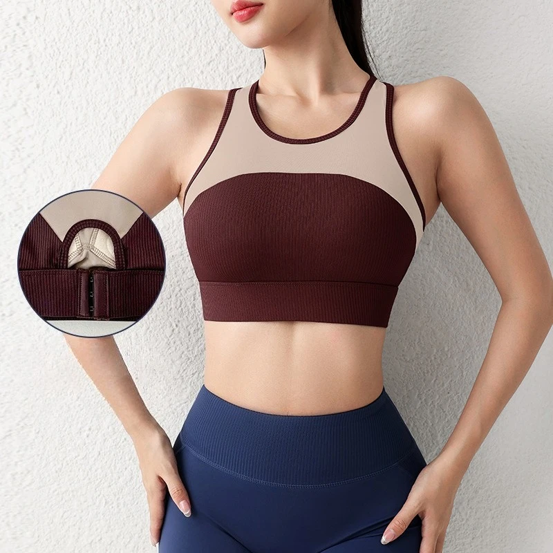 Mileegirl Color Contrast Women Yoga Bra Ribbed Sports Crop Tops Shockproof Gym Fitness Bra Back 3-row Hooks Workout Running Bra
Mileegirl Color Contrast Women Yoga Bra Ribbed Sports Crop Tops Shockproof Gym Fitness Bra Back 3-row Hooks Workout Running Bra