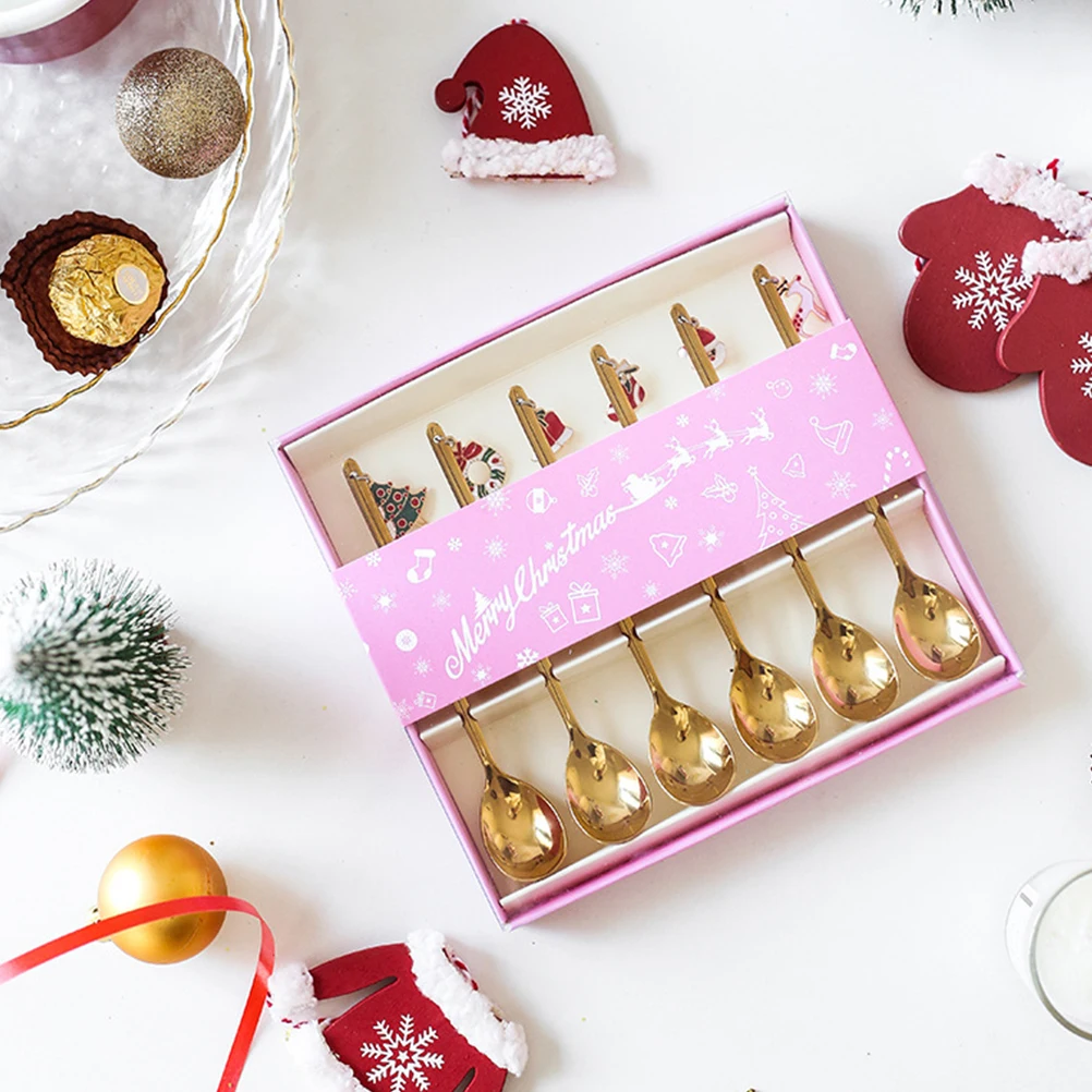 6 Pcs Spoon Cutlery Set Tea Spoons for Party Christmas Beverage Small Holiday Golden Mixing
6 Pcs Spoon Cutlery Set Tea Spoons for Party Christmas Beverage Small Holiday Golden Mixing