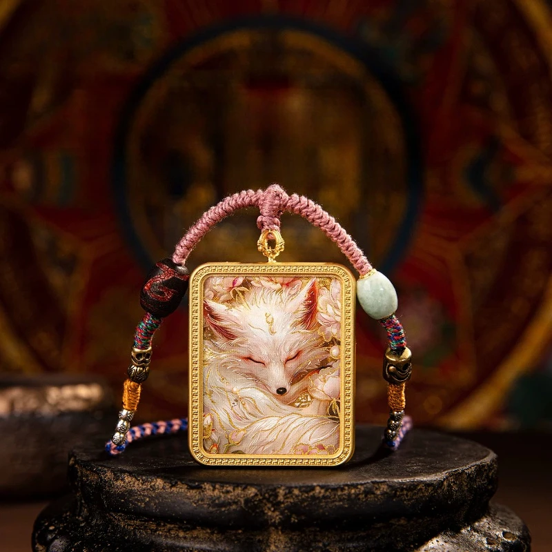 Nine-tailed fox recruit peach blossom semi-hand-painted thangka necklace jadeite transfer bead sweater chain good luck gift
Nine-tailed fox recruit peach blossom semi-hand-painted thangka necklace jadeite transfer bead sweater chain good luck gift