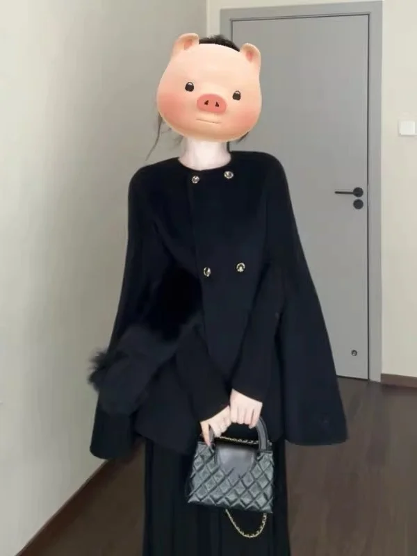 Korean Sle Luxury Woolen Coat Women's Cowl Ne Long Sve Winter Outerwear Faionable Ele Rich Girl Vibes
Korean Sle Luxury Woolen Coat Women's Cowl Ne Long Sve Winter Outerwear Faionable Ele Rich Girl Vibes