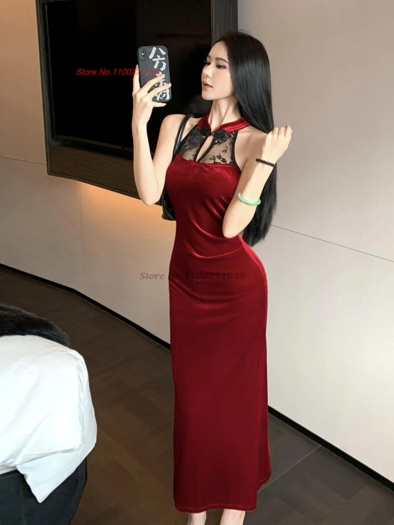 Нарядное платье-ципао 2026 в восточном стиле: улучшенный дизайн, традиционное кружево, лоскутное вельветовое платье без рукавов для банкетов
Нарядное платье-ципао 2026 в восточном стиле: улучшенный дизайн, традиционное кружево, лоскутное вельветовое платье без рукавов для банкетов