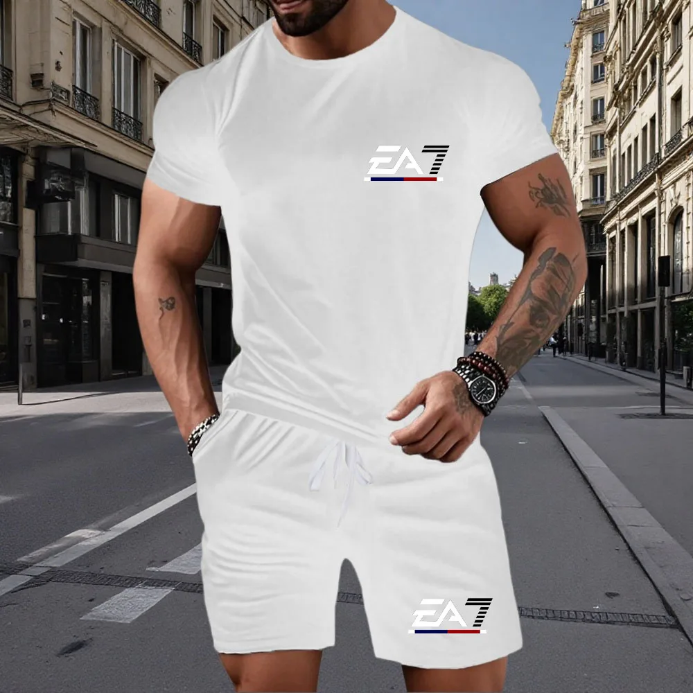 Summer men's casual short sleeved T-shirt+shorts two-piece set men's short sleeved shorts breathable sports set two-piece set
Summer men's casual short sleeved T-shirt+shorts two-piece set men's short sleeved shorts breathable sports set two-piece set