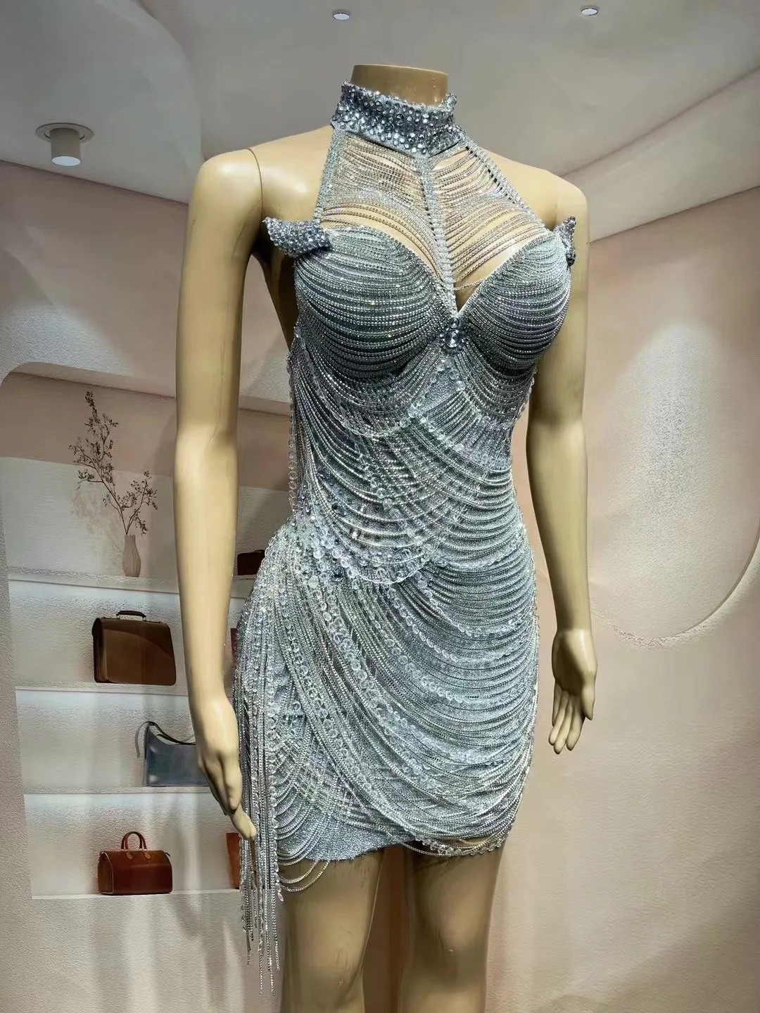 Birthday Night Party Celebrate Prom Gowns Queen Short Dress Women Drill Chain Sparkly Rhinestone Drag Queen Outfit Yinsilian
Birthday Night Party Celebrate Prom Gowns Queen Short Dress Women Drill Chain Sparkly Rhinestone Drag Queen Outfit Yinsilian