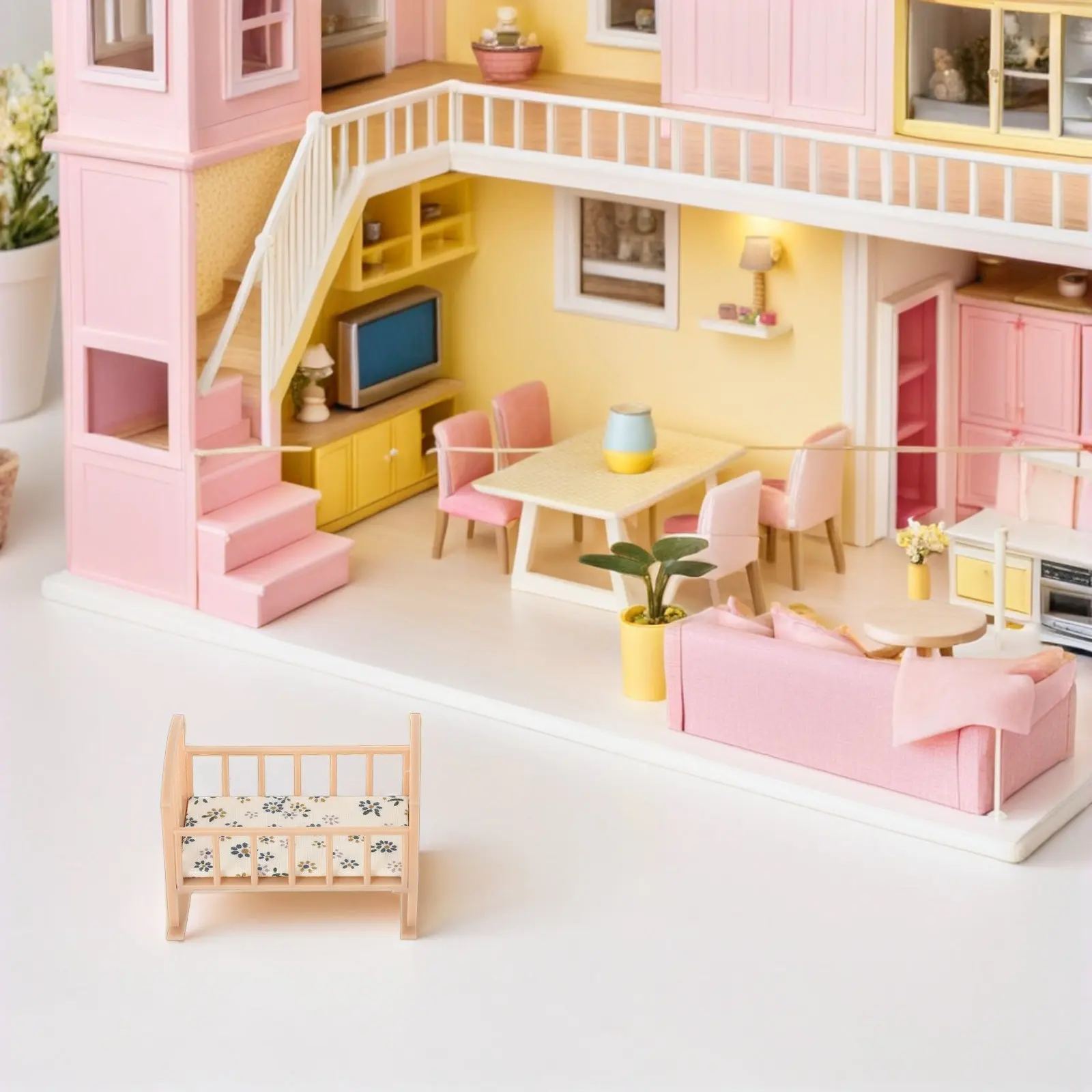 Миниатюрная кроватка для кукольного домика, масштаб 1:12, качающаяся колыбель, мебель для спальни, реквизит, мини-мебель, украшение
Миниатюрная кроватка для кукольного домика, масштаб 1:12, качающаяся колыбель, мебель для спальни, реквизит, мини-мебель, украшение