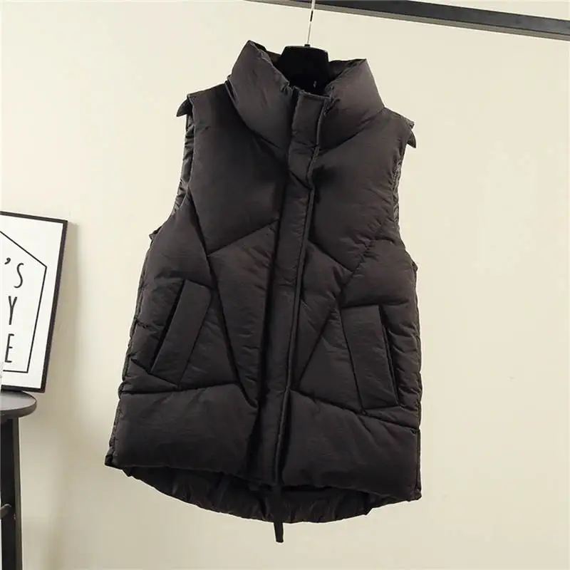 Women Vest Winter Jacket Stand Collar Coat Warm Casual Down Cotton Padded Vest Female Outerwear Black Sleeveless Waistcoat C7612
Women Vest Winter Jacket Stand Collar Coat Warm Casual Down Cotton Padded Vest Female Outerwear Black Sleeveless Waistcoat C7612