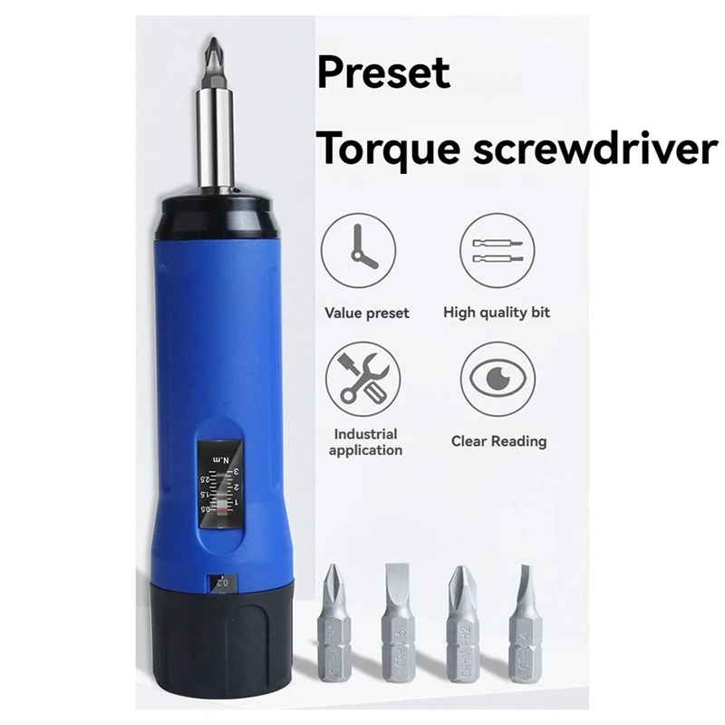 2025 New Digital Display Preset Adjustable Torque Screwdriver With 1/4In Drive 4Bits Included With Box Screw Torque Set
2025 New Digital Display Preset Adjustable Torque Screwdriver With 1/4In Drive 4Bits Included With Box Screw Torque Set