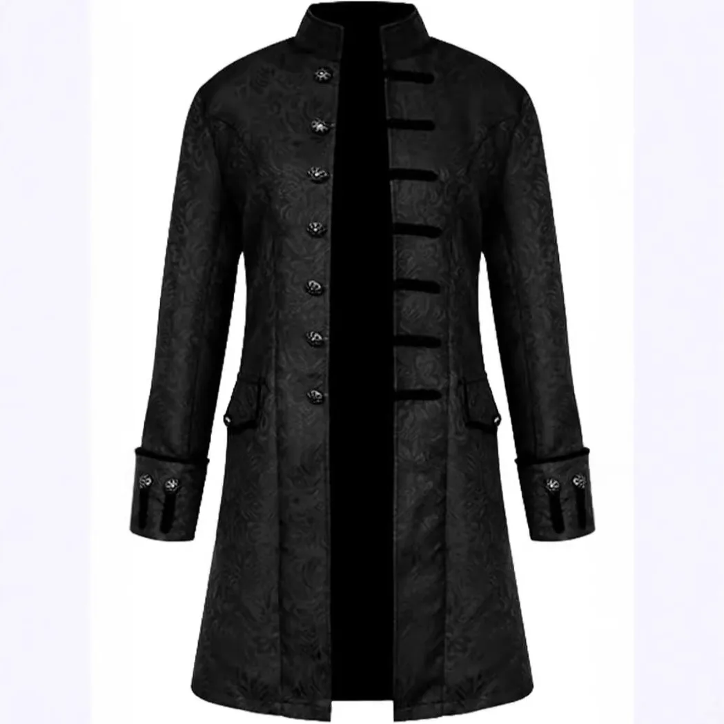 Men's Overcoat Solid Color Fashion Steam Punk Retro Men's Uniform Stand Collar Halloween Costume
Men's Overcoat Solid Color Fashion Steam Punk Retro Men's Uniform Stand Collar Halloween Costume