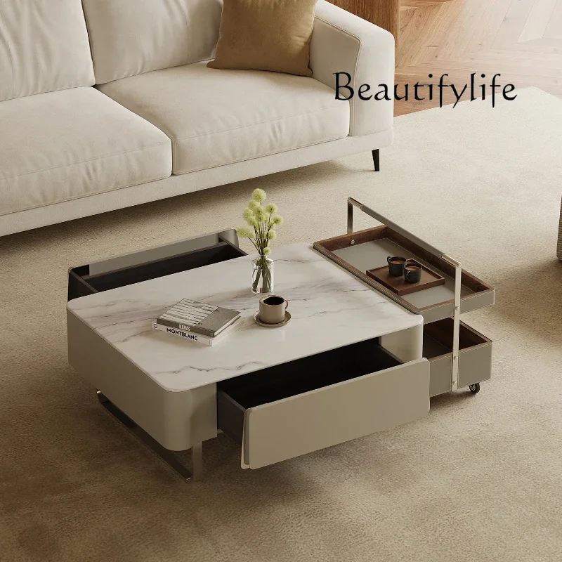 Modern Minimalist Saddle Leather Mobile Coffee Table Combination Small Apartment
Modern Minimalist Saddle Leather Mobile Coffee Table Combination Small Apartment