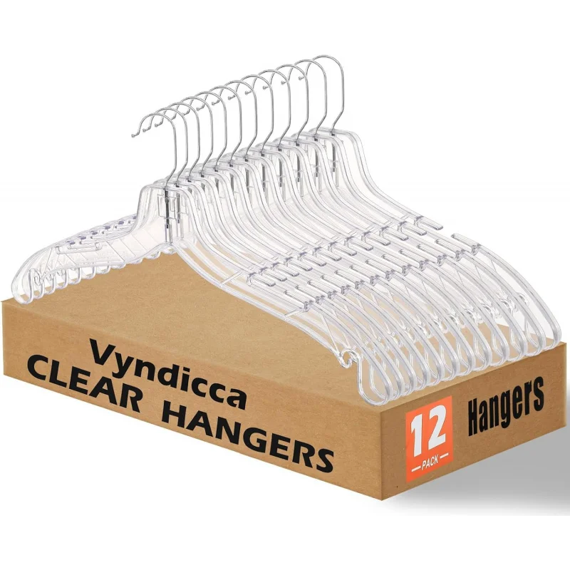 12 Pack Plastic ,Shirt Hanger Clear With 360 Swivel Metal Hook,Heavy Duty Dress Coat Hangers For Cl
12 Pack Plastic ,Shirt Hanger Clear With 360 Swivel Metal Hook,Heavy Duty Dress Coat Hangers For Cl