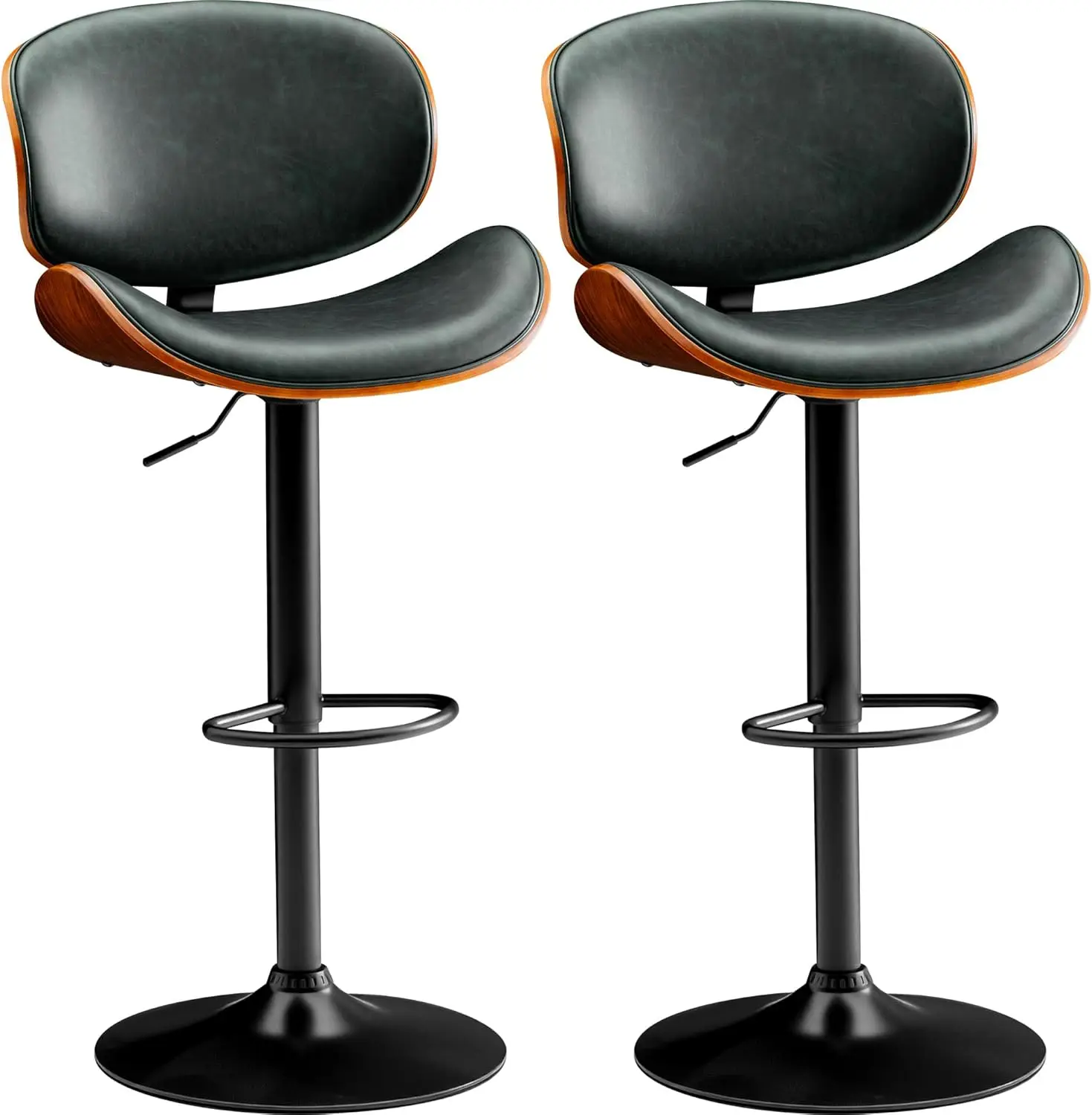Bar Stools Set of 2 Adjustable Swivel Bentwood Barstools PU Leather Modern Bar Chairs with Back & Footrest for Bar, Kitchen I
Bar Stools Set of 2 Adjustable Swivel Bentwood Barstools PU Leather Modern Bar Chairs with Back & Footrest for Bar, Kitchen I