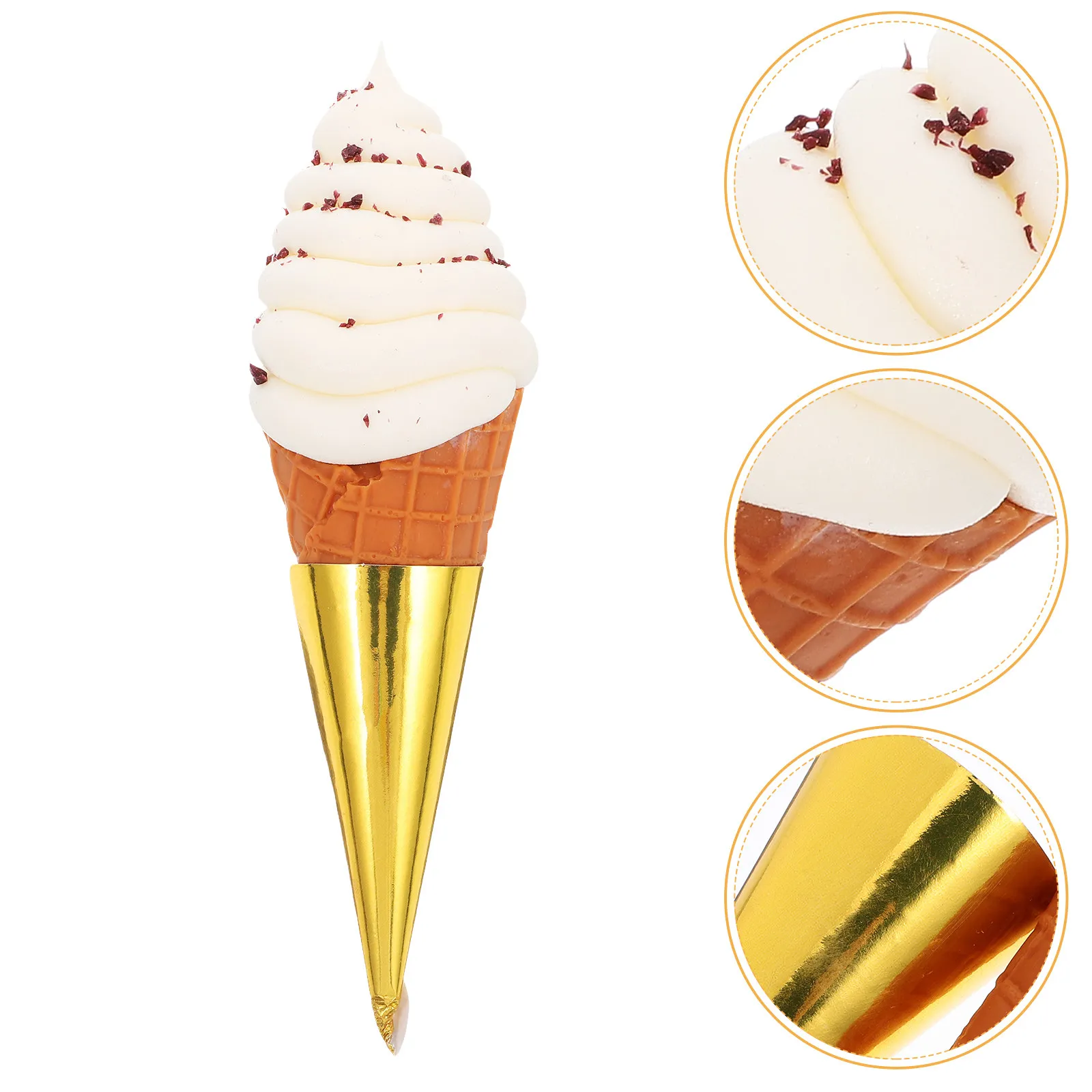Реалистичный муляж мороженого в вафельном рожке, имитация десерта для декора кафе, многофункциональный реквизит, искусственное мороженое
Реалистичный муляж мороженого в вафельном рожке, имитация десерта для декора кафе, многофункциональный реквизит, искусственное мороженое