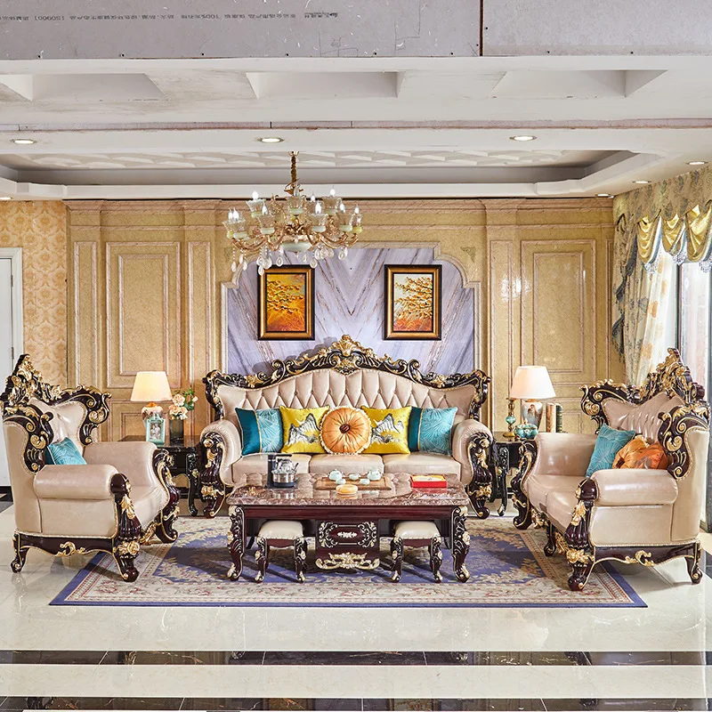 @# European Classic Genuine Leather Home Sofa Set French Royal Living Room Furniture 1 2 3 Seat Carved Solid Wood Frame Sofa
@# European Classic Genuine Leather Home Sofa Set French Royal Living Room Furniture 1 2 3 Seat Carved Solid Wood Frame Sofa