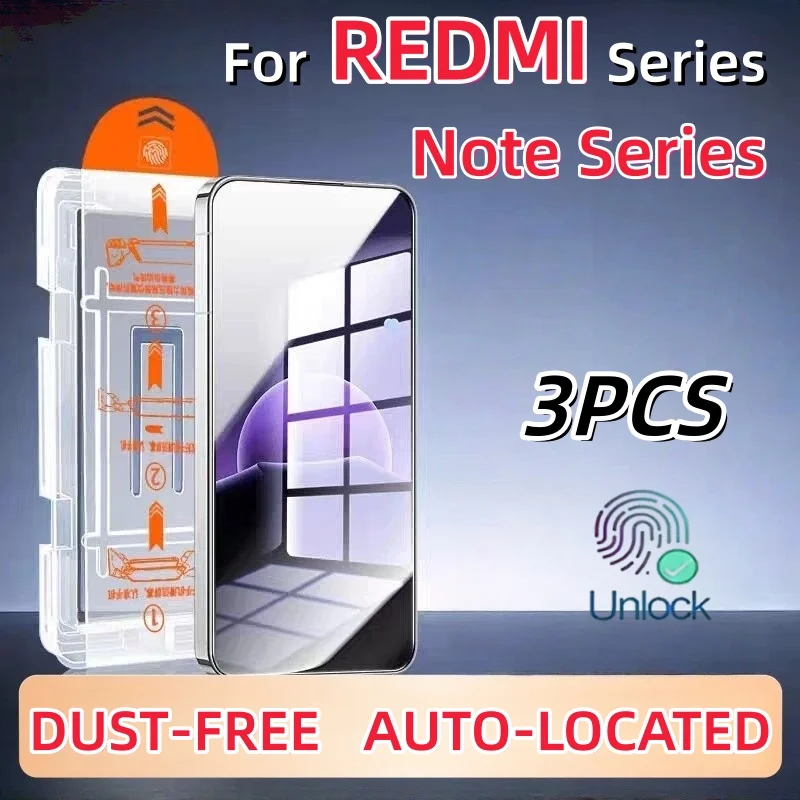 3PCS Dust Free Tempered Glass For Xiaomi Redmi Note 15Pro 14 13 Pro 5G 12 12turbo 11 10 9 8 7 12C 10C A3 12S Screen Protector
3PCS Dust Free Tempered Glass For Xiaomi Redmi Note 15Pro 14 13 Pro 5G 12 12turbo 11 10 9 8 7 12C 10C A3 12S Screen Protector