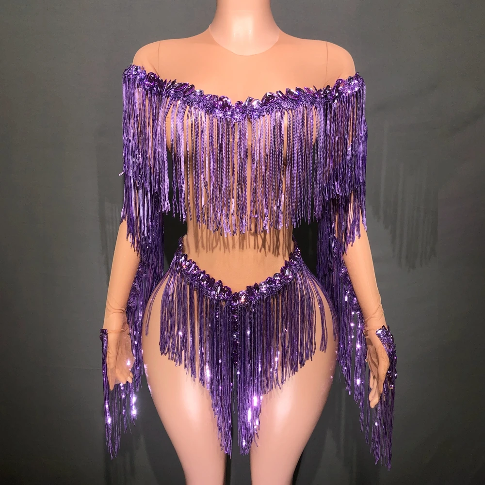 Sparkly Rhinestones Sequins Tassel Leotard Sexy Mesh Transparent Dance Performance Costume Nightclub Bodysuit Show Stage Wear
Sparkly Rhinestones Sequins Tassel Leotard Sexy Mesh Transparent Dance Performance Costume Nightclub Bodysuit Show Stage Wear