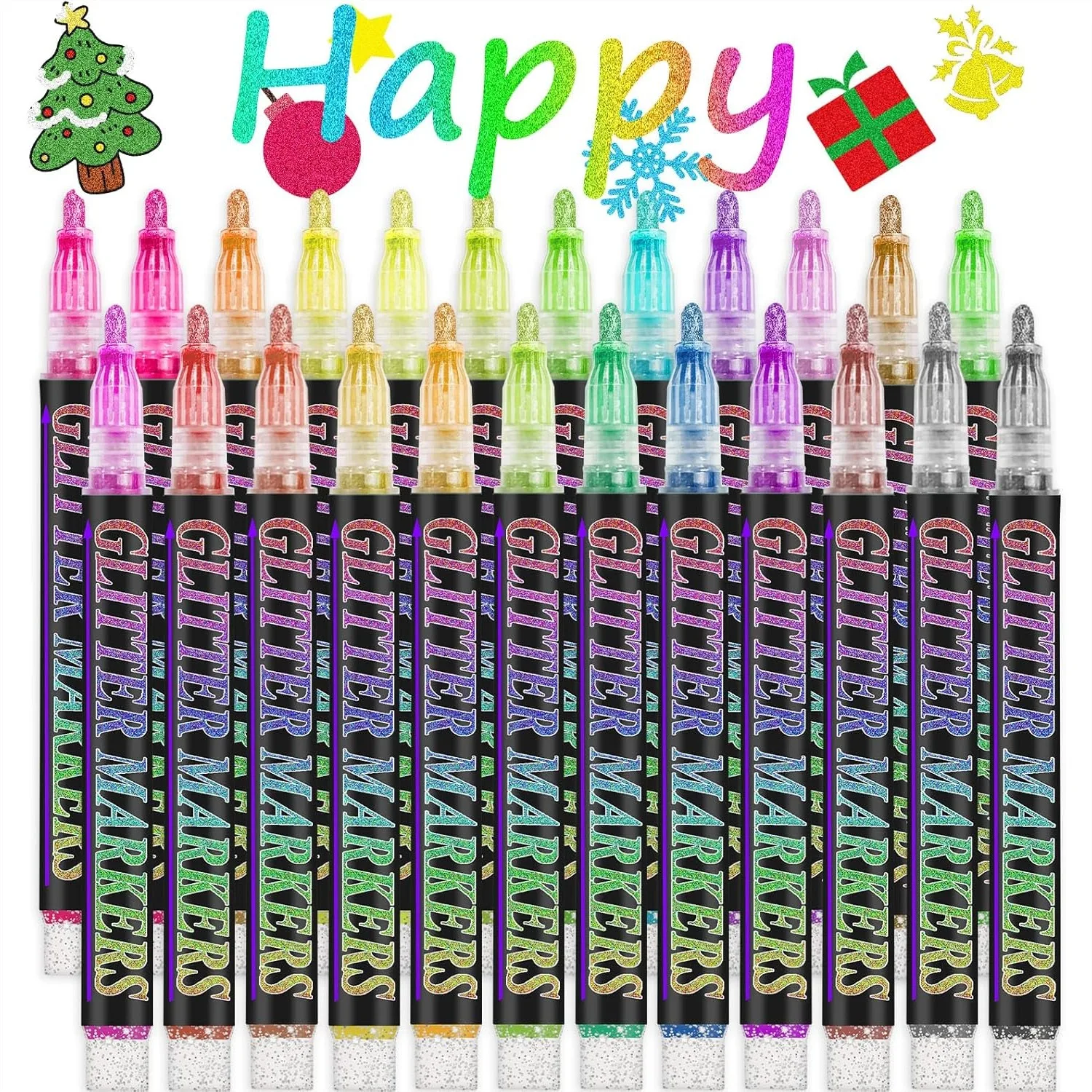 Glitter Marker Pens Set, 24 Colors Sparkle Paint Markers for Kids Teens Adults Art Supplies, Shimmer Metallic Pens for Drawing
Glitter Marker Pens Set, 24 Colors Sparkle Paint Markers for Kids Teens Adults Art Supplies, Shimmer Metallic Pens for Drawing