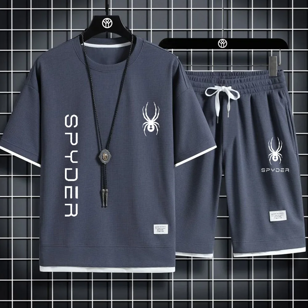 SPYDER Tracksuit Short Sleeve T-shirts And Sports Summer Casual Outfits Two Piece Suit Korean Men's Joggers Sets Free Shipping
SPYDER Tracksuit Short Sleeve T-shirts And Sports Summer Casual Outfits Two Piece Suit Korean Men's Joggers Sets Free Shipping