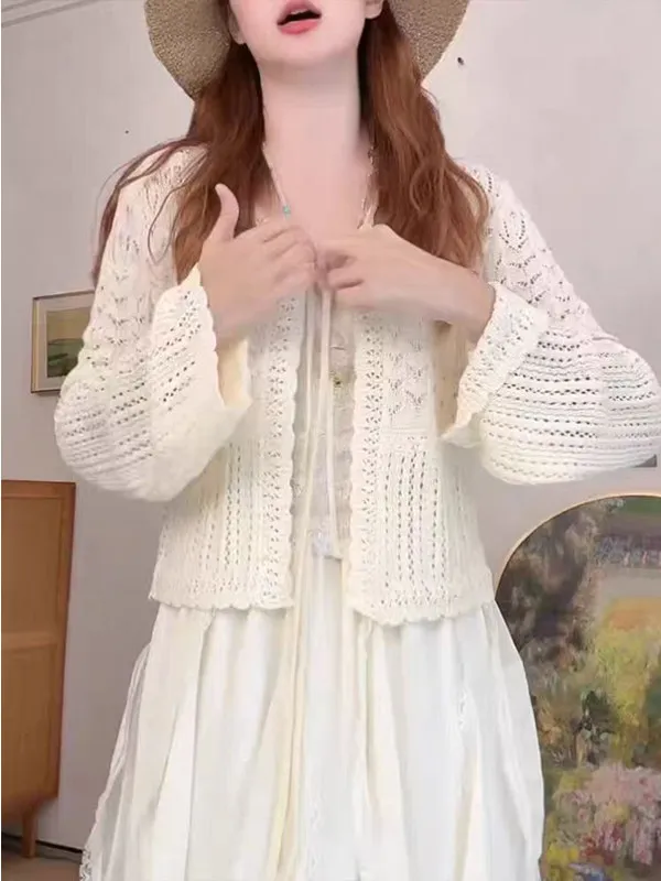 Sweet Style V-Neck Knitted Open Cardigan Women's Spring Summer Thin Fashionable All-Match Sunshade Shawl Casual Style Soft Po...
Sweet Style V-Neck Knitted Open Cardigan Women's Spring Summer Thin Fashionable All-Match Sunshade Shawl Casual Style Soft Po...