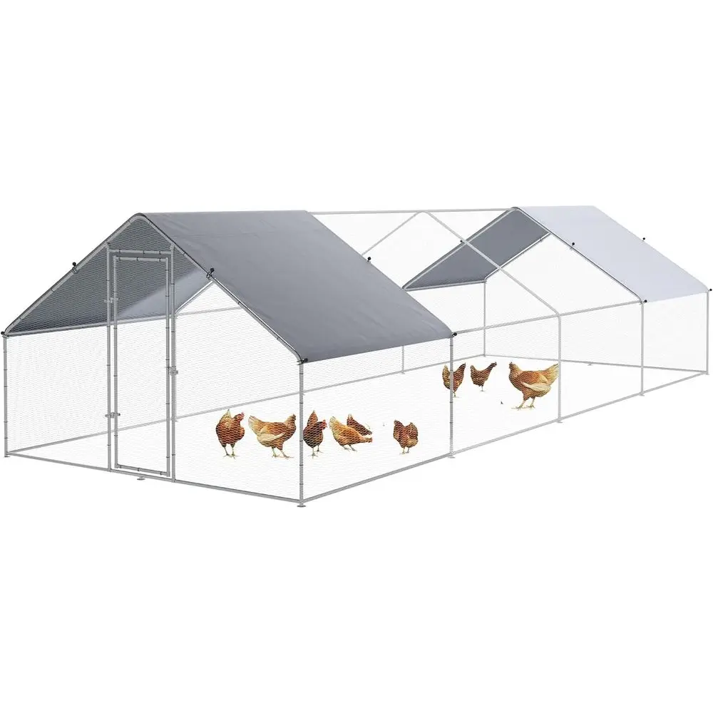 Spiral Walk-In Chicken Coop with Waterproof and UV-Resistant Cover, Metal Frame, 9.8' x 26.2' x 6.4'
Spiral Walk-In Chicken Coop with Waterproof and UV-Resistant Cover, Metal Frame, 9.8' x 26.2' x 6.4'