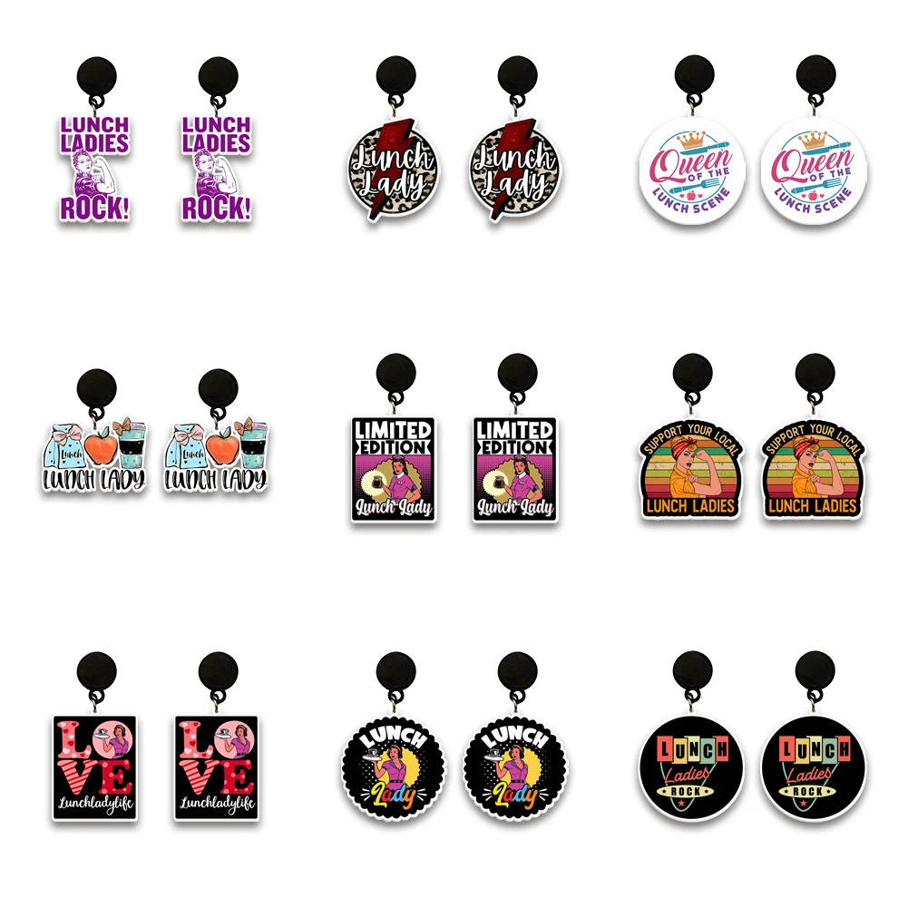 W Fangle Earring Jewelry Acrylic 3D Printed Lunch Lady Drop Earrings For Women Jewelry
W Fangle Earring Jewelry Acrylic 3D Printed Lunch Lady Drop Earrings For Women Jewelry
