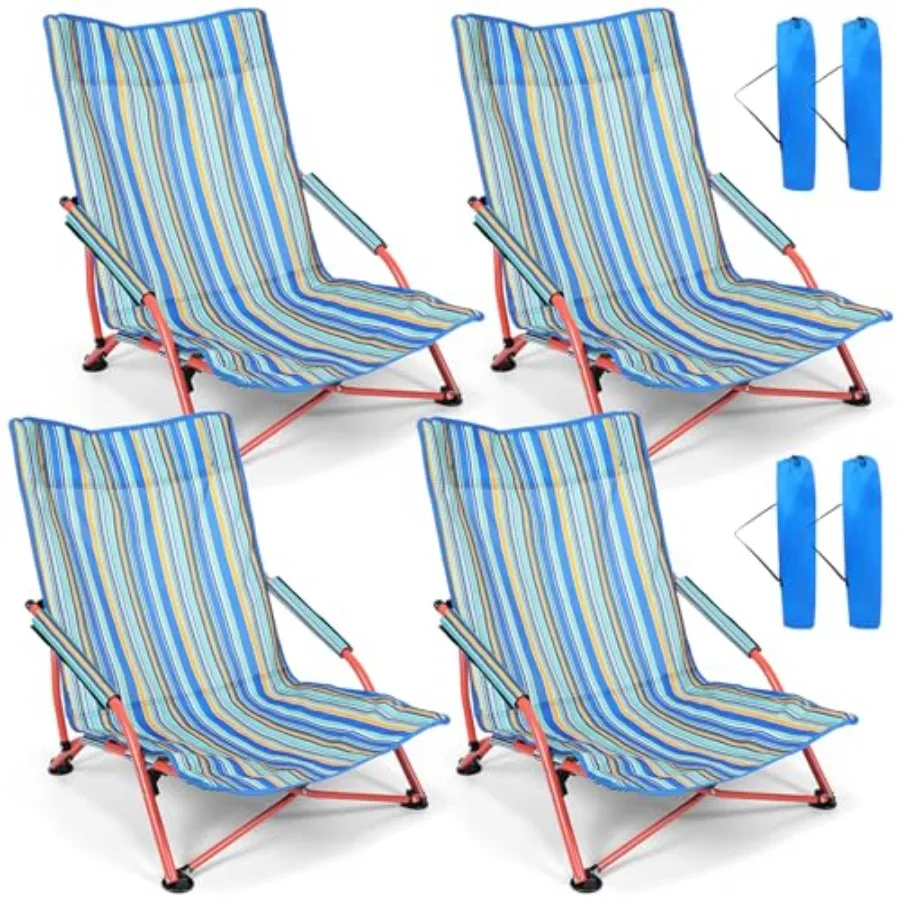 4 Pack Low Seat Beach Chairs Blue High Back Reclining Folding Camping Chair with Carry Bag Portable for Outdoor Beach Lawn Picn
4 Pack Low Seat Beach Chairs Blue High Back Reclining Folding Camping Chair with Carry Bag Portable for Outdoor Beach Lawn Picn