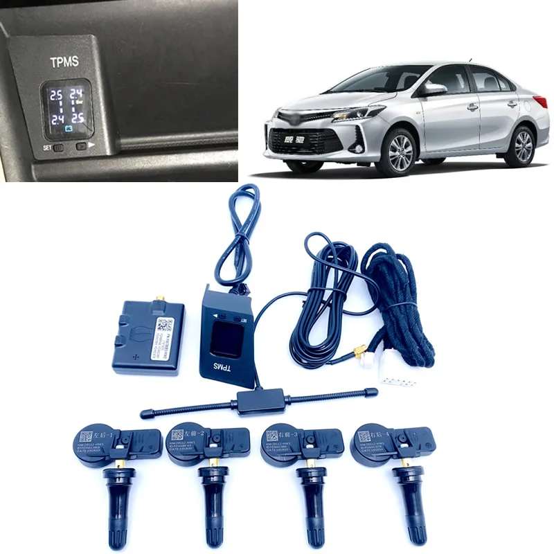For Toyota VIOS F YARIS YARiS L Auto Wireless TPMS Tire Pressure Monitoring System with 4 Sensors Display Embedded Monitor
For Toyota VIOS F YARIS YARiS L Auto Wireless TPMS Tire Pressure Monitoring System with 4 Sensors Display Embedded Monitor