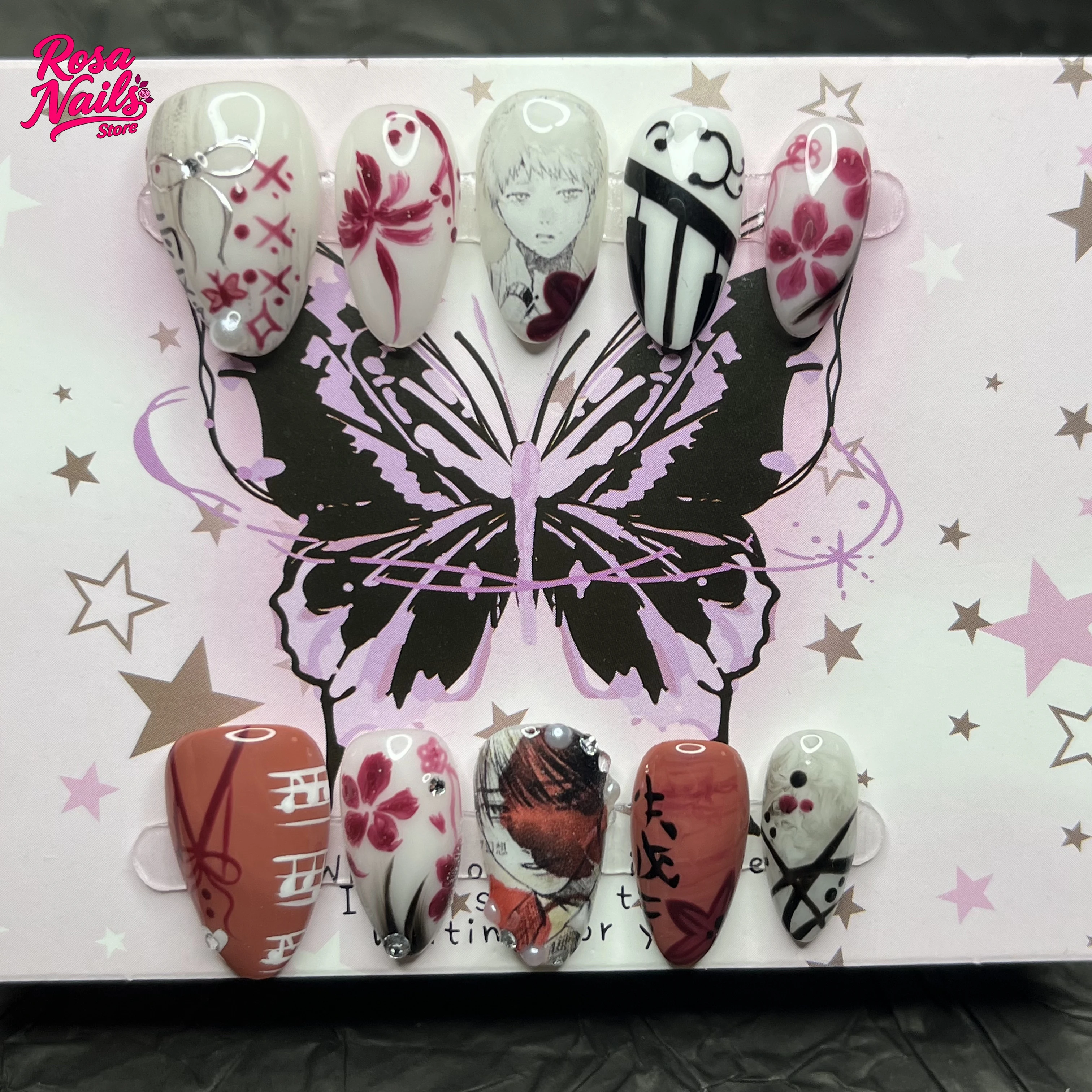 10pcs Handmade Press on Nails with Anime Style Artwork Short Almond False Nail Hand Painted Anime Nail Art Presson Acrylic Nails
10pcs Handmade Press on Nails with Anime Style Artwork Short Almond False Nail Hand Painted Anime Nail Art Presson Acrylic Nails