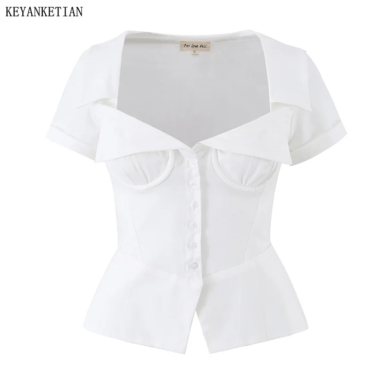 KEYANKETIAN 2026 New Woman Chic Romantic Corset Style Shirt Top Back Lace-Up Sweetheart Neck Short Sleeve Slim Fit Blouse
KEYANKETIAN 2026 New Woman Chic Romantic Corset Style Shirt Top Back Lace-Up Sweetheart Neck Short Sleeve Slim Fit Blouse