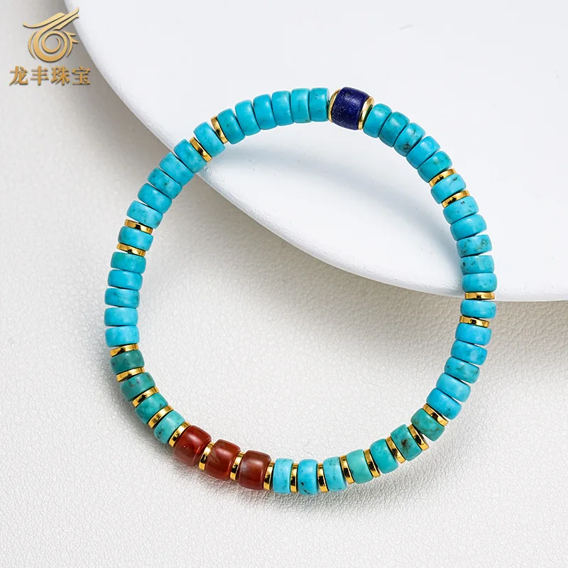 S925 Silver Plated 18K Gold Natural Turquoise Multi-Gem Bracelet Women
S925 Silver Plated 18K Gold Natural Turquoise Multi-Gem Bracelet Women