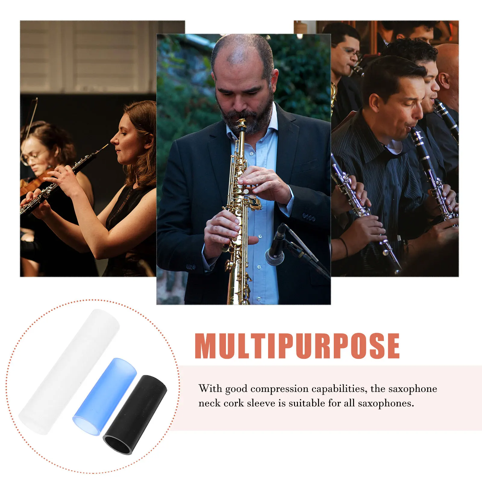 2Pcs Alto Saxophone Accessories Silicone Neck Covers Replace Traditional Cork Strong Compression Resistant to Deformation
2Pcs Alto Saxophone Accessories Silicone Neck Covers Replace Traditional Cork Strong Compression Resistant to Deformation