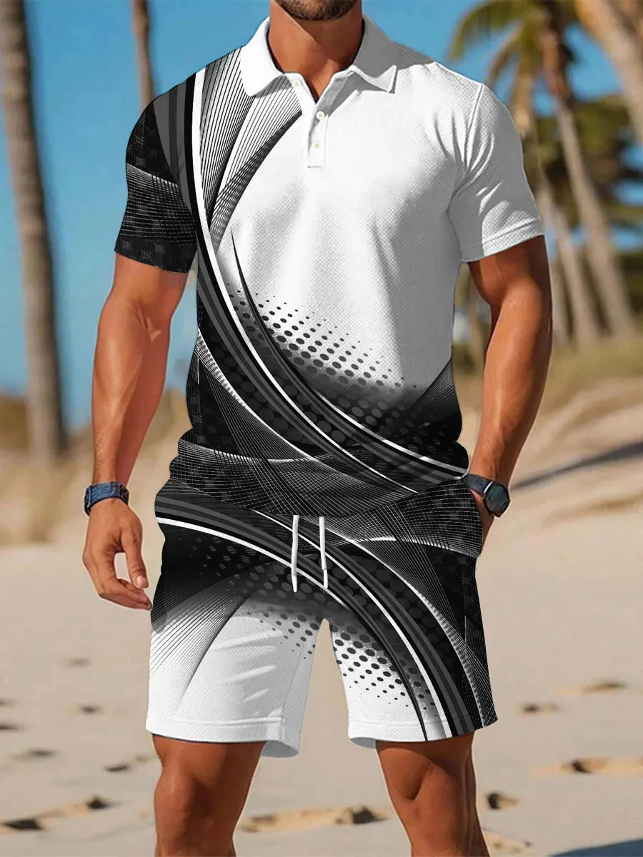 Summer Men's Sets Geometry Pattern 3D Print Button Polo Shirt and Shorts 2 Piece Fashion Sports Outfit Casual Short Sleeve Suit
Summer Men's Sets Geometry Pattern 3D Print Button Polo Shirt and Shorts 2 Piece Fashion Sports Outfit Casual Short Sleeve Suit