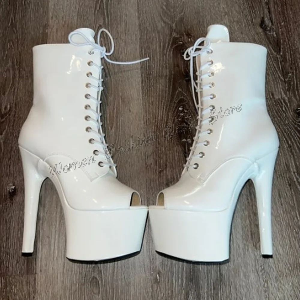 White Platform Peep Toe Lace up Boots Stilettos High Heels High Heel Shoes for Women Fashion Heels 2025 New Zapatos Para Mujere
White Platform Peep Toe Lace up Boots Stilettos High Heels High Heel Shoes for Women Fashion Heels 2025 New Zapatos Para Mujere