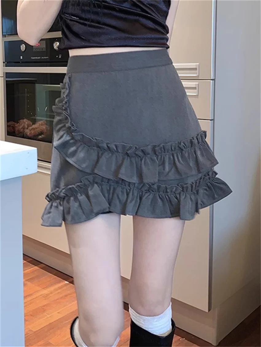 PLAMTEE Grey Ruffles A-Line Mini Skirts Women Bodycon Summer Chic 2024 Slim New Sweet Party All Match High Waist Streetwear
PLAMTEE Grey Ruffles A-Line Mini Skirts Women Bodycon Summer Chic 2024 Slim New Sweet Party All Match High Waist Streetwear