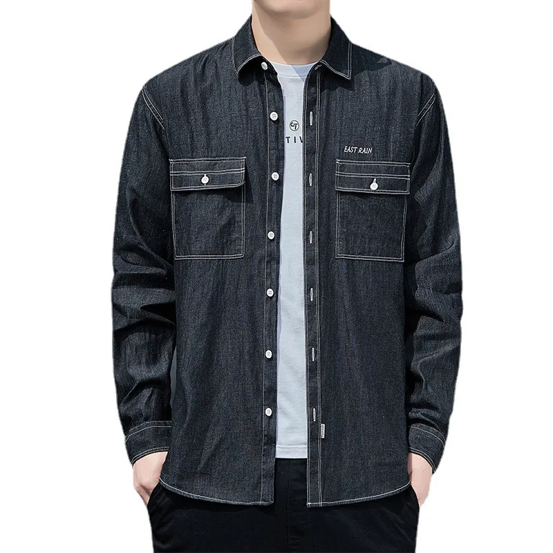 Spring Autumn Denim Shirt Men Long Sleeve Solid Color 100%Cotton Comfortable Soft Top Fashion Japanese Fresh Daily Casual Jacket
Spring Autumn Denim Shirt Men Long Sleeve Solid Color 100%Cotton Comfortable Soft Top Fashion Japanese Fresh Daily Casual Jacket