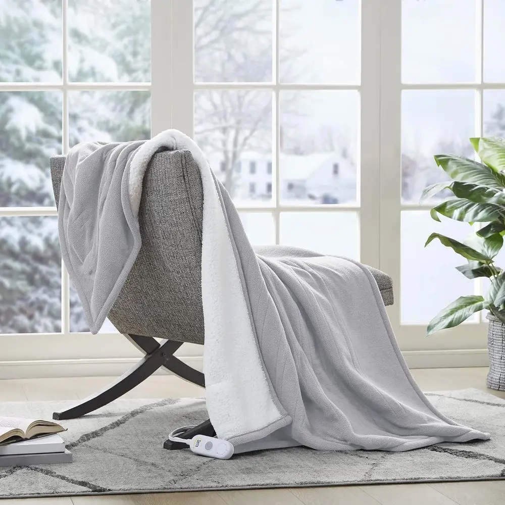 Reversible Electric Throw Blanket with Sherpa and Fleece, Auto-Off Timer, Multiple Heat Settings, ETL Certified, Machine Washabl
Reversible Electric Throw Blanket with Sherpa and Fleece, Auto-Off Timer, Multiple Heat Settings, ETL Certified, Machine Washabl