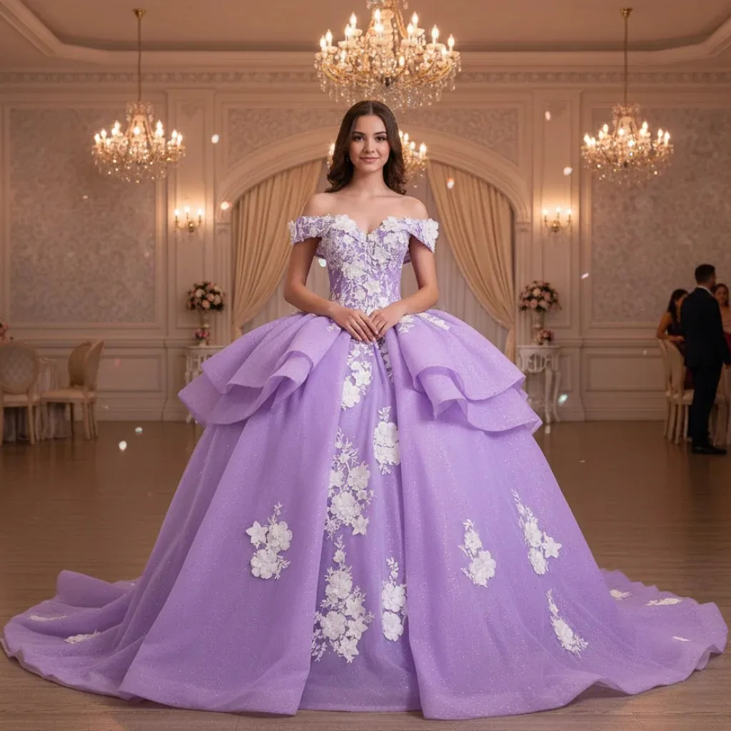 Блестящее бальное платье Rosymae с открытыми плечами, фиолетовое платье Quinceanera с рюшами, корсет сзади, 3D цветы, элегантный жемчуг из бисера
Блестящее бальное платье Rosymae с открытыми плечами, фиолетовое платье Quinceanera с рюшами, корсет сзади, 3D цветы, элегантный жемчуг из бисера