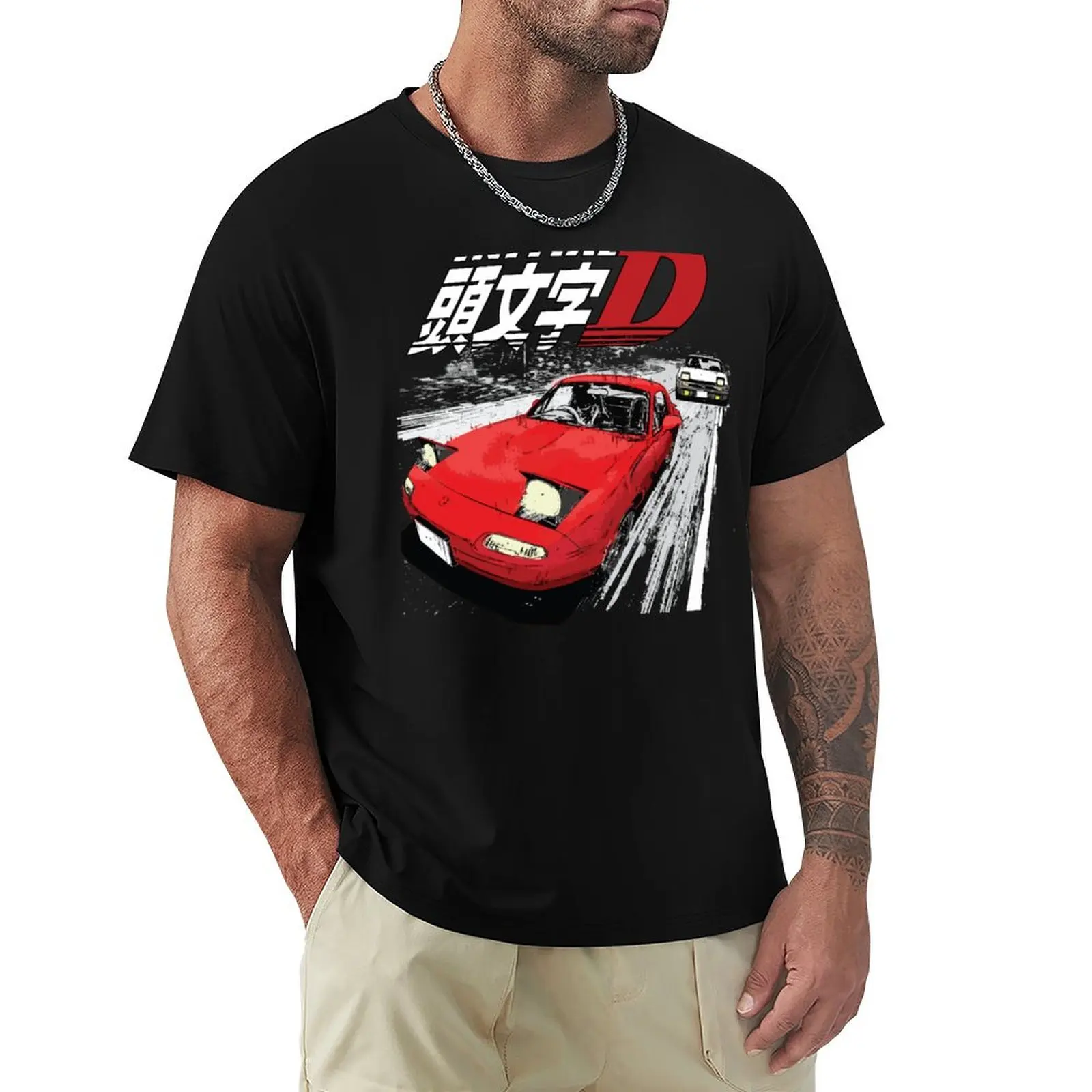 Initial D - Mountain Drift Racing Tandem Takumi Fujiwara AE86 vs Toru Suetsugu's Eunos MX5 miata NA Roadster T-Shirt
Initial D - Mountain Drift Racing Tandem Takumi Fujiwara AE86 vs Toru Suetsugu's Eunos MX5 miata NA Roadster T-Shirt