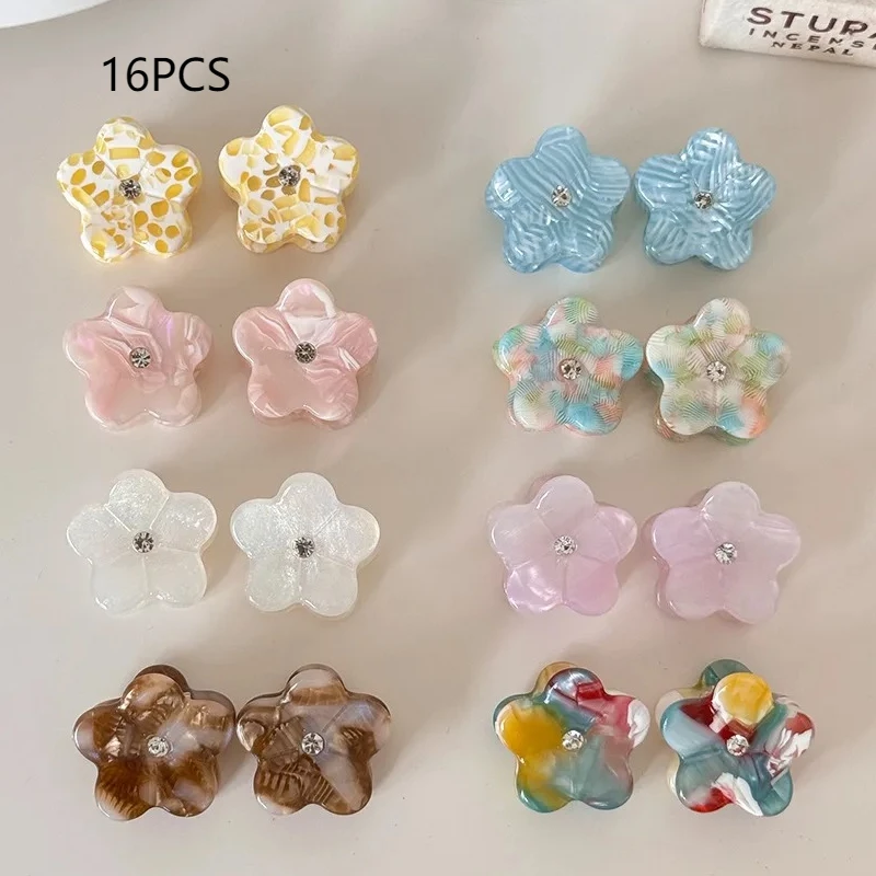 16 PCS set mini hair clip for women girl pins accessories korean cute flowers Headdress crab leading fashion makeup Kawaii sweet
16 PCS set mini hair clip for women girl pins accessories korean cute flowers Headdress crab leading fashion makeup Kawaii sweet