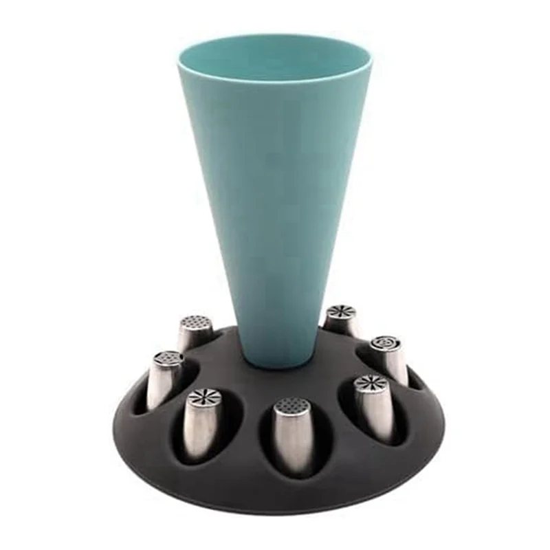ABHB-2X D-Piping Bag Stand, Piping Bag Holder With 8 Slots Nozzles, Plastic Pastry Bag Stand For Cake Decorating Kit
ABHB-2X D-Piping Bag Stand, Piping Bag Holder With 8 Slots Nozzles, Plastic Pastry Bag Stand For Cake Decorating Kit