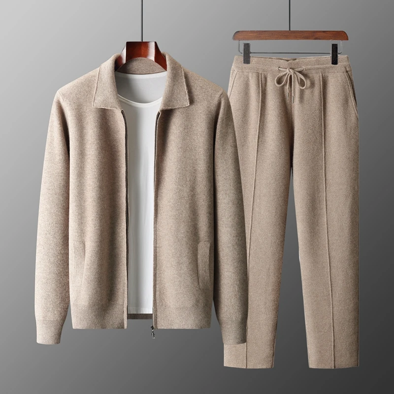 MVLYFLRT Men's 100% Merino Wool Two-Piece Suit Zipper Cardigan And Elastic Waist Pants Casual Warm Autumn Winter Clothing Set...
MVLYFLRT Men's 100% Merino Wool Two-Piece Suit Zipper Cardigan And Elastic Waist Pants Casual Warm Autumn Winter Clothing Set...