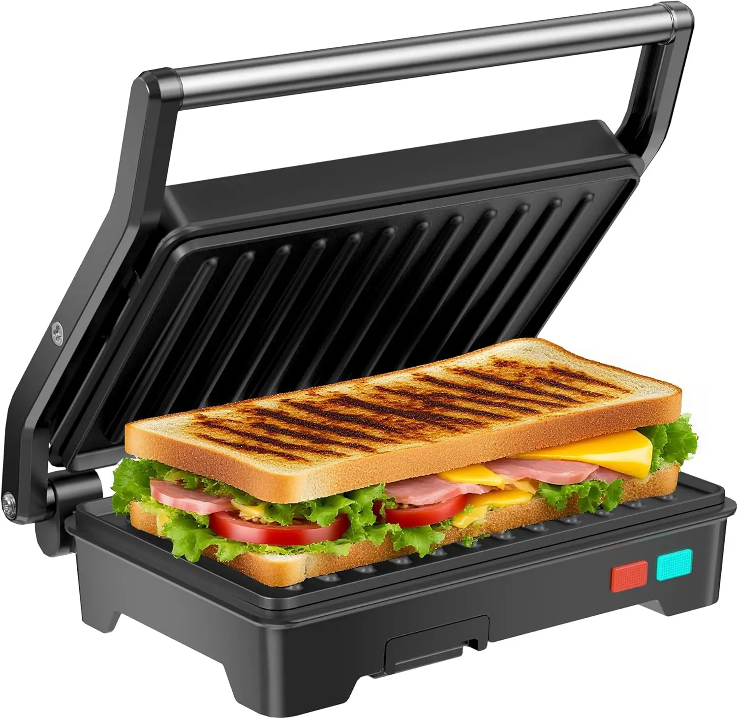 1000W Electric Sandwich Press Grill with Non-Stick Plates, 3-in-1 Function, Adjustable Hinge for Any Food Size
1000W Electric Sandwich Press Grill with Non-Stick Plates, 3-in-1 Function, Adjustable Hinge for Any Food Size