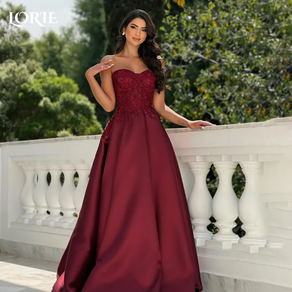 LORIE Strapless Lace Evening Dresses Sweetheart A-Line Elegant Backless Aplliques Arabia Prom Gown Party Dress Customized 2025
LORIE Strapless Lace Evening Dresses Sweetheart A-Line Elegant Backless Aplliques Arabia Prom Gown Party Dress Customized 2025