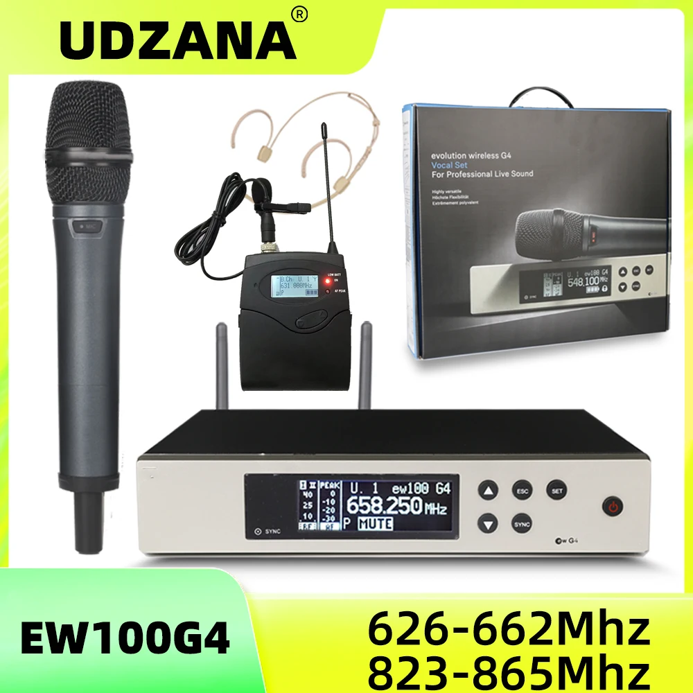 Профессиональная Беспроводная микрофонная система UDZANA EW135G4 EW100G4 с ручной гарнитурой E835S и микрофоном, УВЧ
Профессиональная Беспроводная микрофонная система UDZANA EW135G4 EW100G4 с ручной гарнитурой E835S и микрофоном, УВЧ