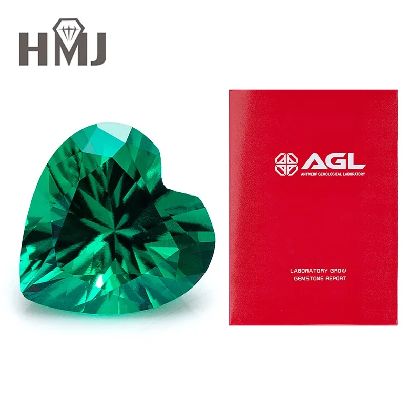 Lab Grown Emerald Gemstone Heart Shape Cut Top Quality With AGL Certificate for Jewelry Making
Lab Grown Emerald Gemstone Heart Shape Cut Top Quality With AGL Certificate for Jewelry Making