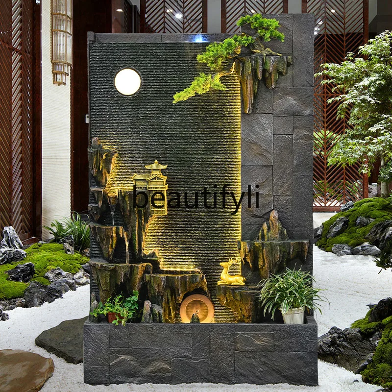Water curtain wall rockery flowing water fountain living room courtyard decoration landscape floor ornament
Water curtain wall rockery flowing water fountain living room courtyard decoration landscape floor ornament