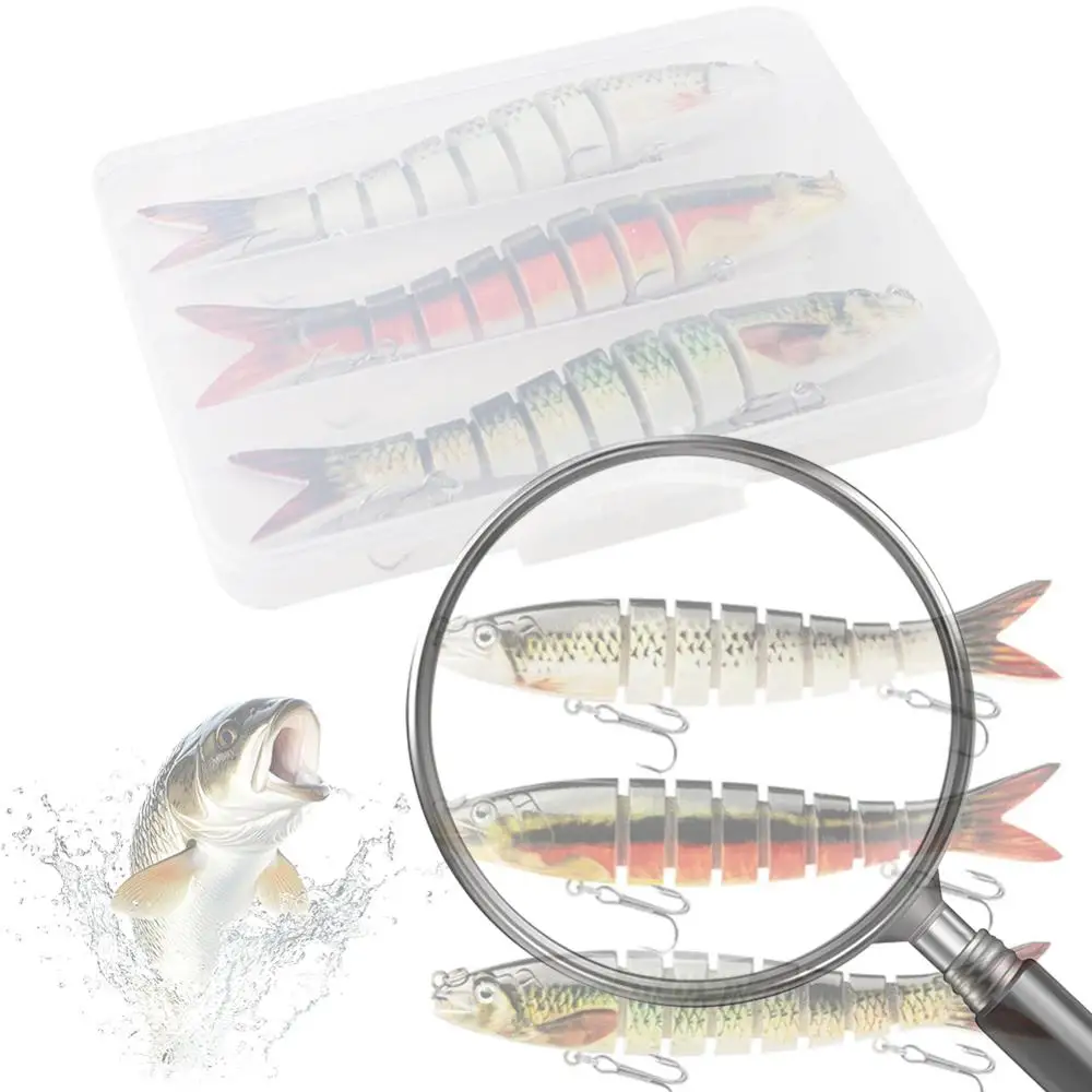 Набор из 3 тонущих воблеров для рыбалки: реалистичные многосекционные жесткие приманки для щуки, окуня, форели
Набор из 3 тонущих воблеров для рыбалки: реалистичные многосекционные жесткие приманки для щуки, окуня, форели