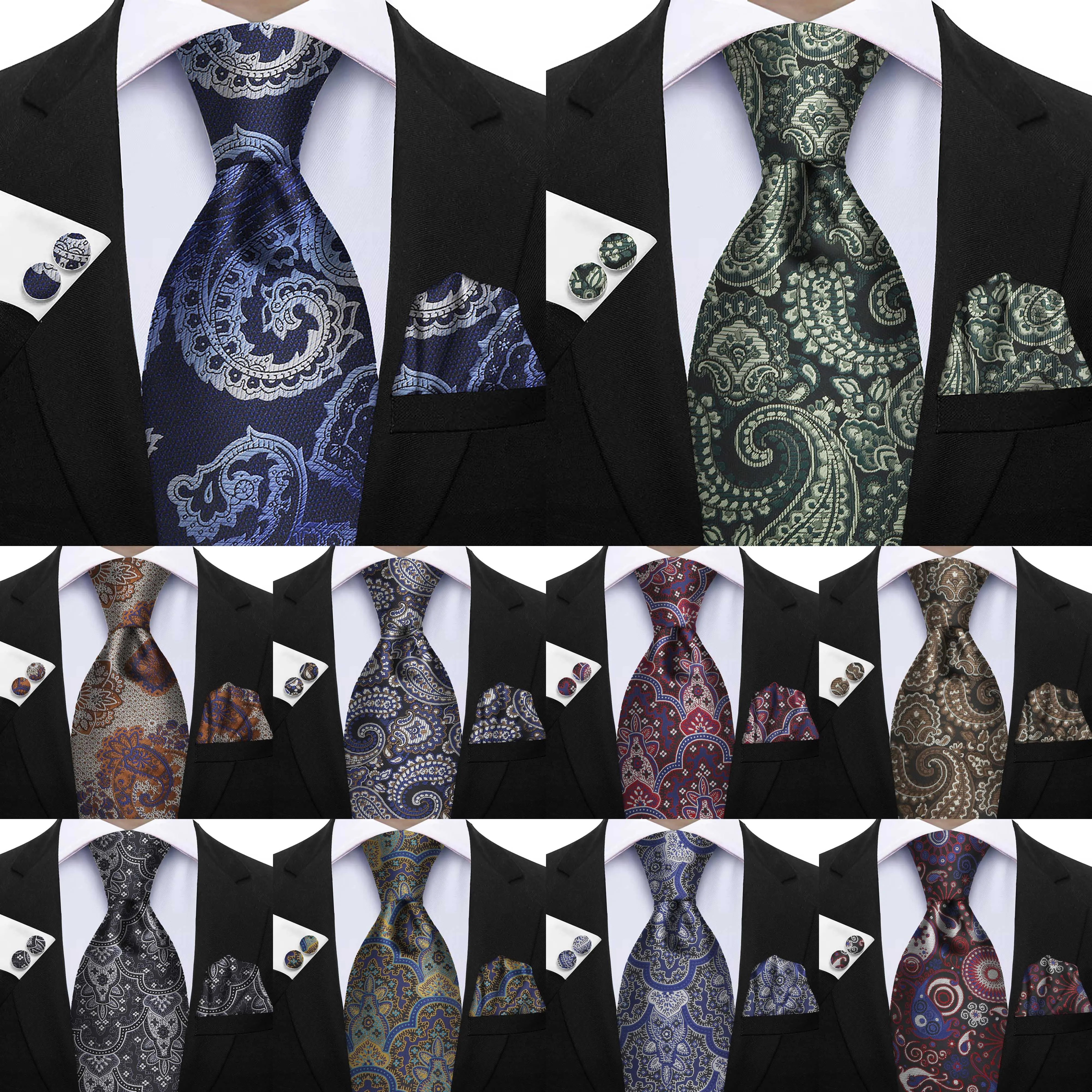 Paisley Wine Brown Green Novelty Designer Silk Wedding Tie For Men Hanky Cufflinks Gift Mens Fashion Necktie Set Business Party
Paisley Wine Brown Green Novelty Designer Silk Wedding Tie For Men Hanky Cufflinks Gift Mens Fashion Necktie Set Business Party