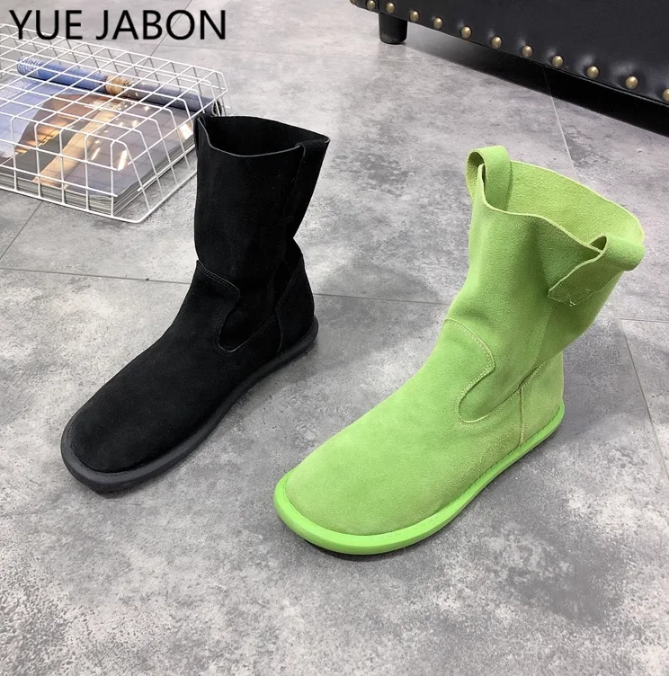 Women's Suede Boots Retro Green Ankle Boots Autumn Real Leather Round Toe Flat Heel Women Shoe Casual Western Cowboy WinterBoots
Women's Suede Boots Retro Green Ankle Boots Autumn Real Leather Round Toe Flat Heel Women Shoe Casual Western Cowboy WinterBoots