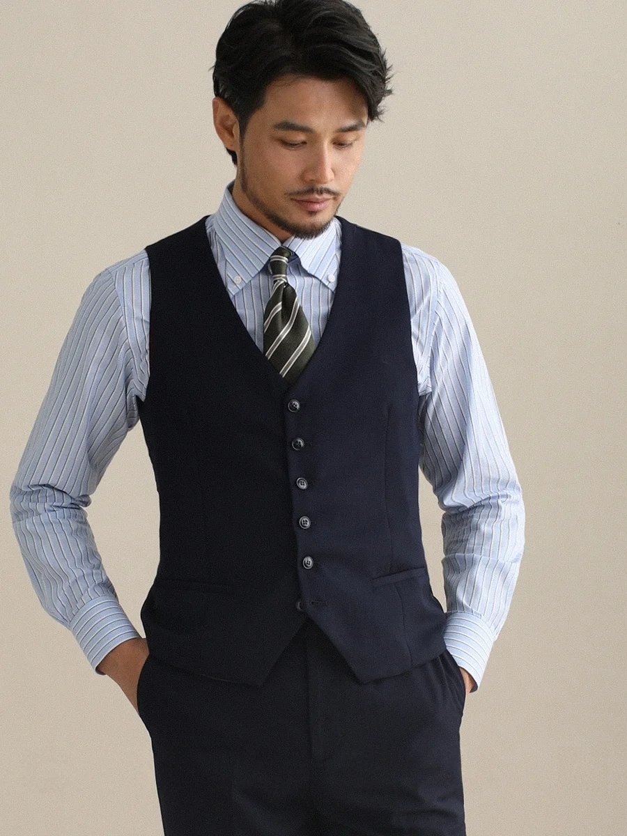 Business Casual Slim Fit Men's Vest Set Trendy Professional Suiting British Style Tailored V-Neck Single Button Autumn Wear
Business Casual Slim Fit Men's Vest Set Trendy Professional Suiting British Style Tailored V-Neck Single Button Autumn Wear