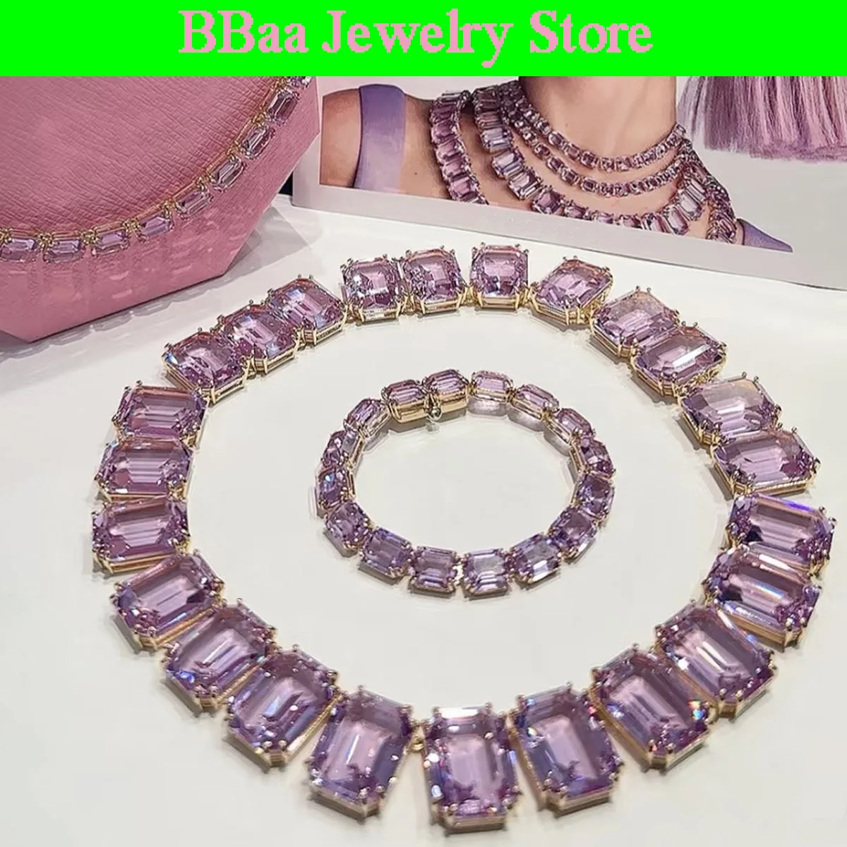 New Sale Purple Luxury Crystal Product Sales Jewelry Fashion Fine Necklace Pendant Earrings High Quality Party Gifts for Women
New Sale Purple Luxury Crystal Product Sales Jewelry Fashion Fine Necklace Pendant Earrings High Quality Party Gifts for Women